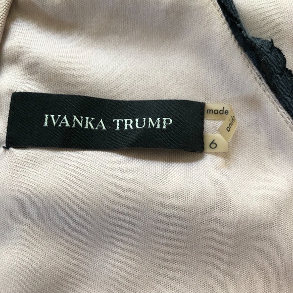 Lovely Evanka Trump Black and Beige Floral Lace Dress Size: 6 - Picture 11 of 12